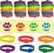 4E's Novelty Paw Print Party Favors – 24 Paw Print Bracelets Bulk & 24 Paw Print Stamp for Kids!